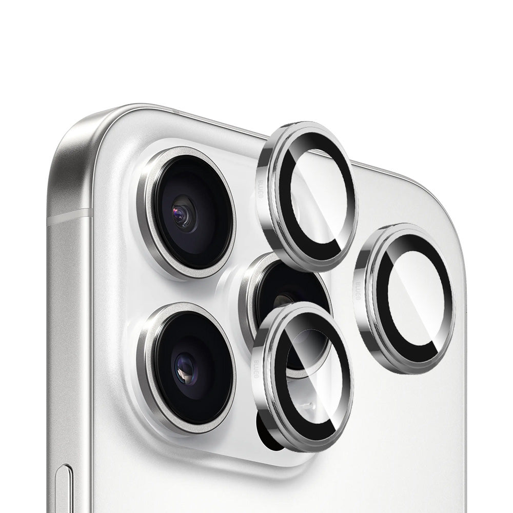 Folie de protectie Camera Spate Blueo Sapphire Crystal pentru Apple iPhone 16 Pro Max / 16 Pro, Sticla Securizata, Argintie