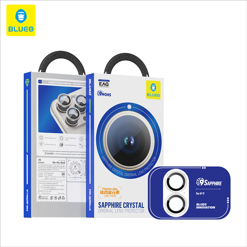 Folie de protectie Camera Spate Blueo Sapphire Crystal pentru Apple iPhone 17, Sticla Securizata, Verde