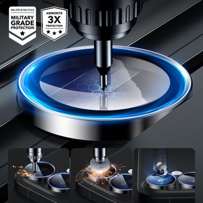 Folie de protectie Camera Spate ESR Armorite pentru Apple iPhone 17 / 16 Plus / 16, Sticla Securizata, Neagra