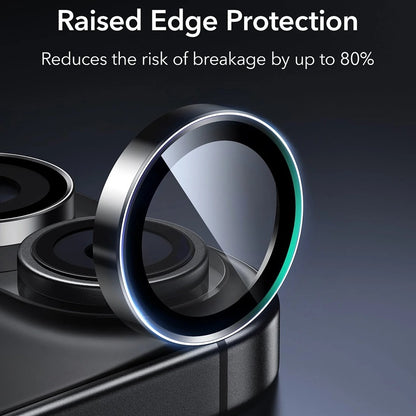 Folie de protectie Camera Spate ESR Armorite pentru Apple iPhone 17 / 16 Plus / 16, Sticla Securizata, Set 2 bucati, Neagra