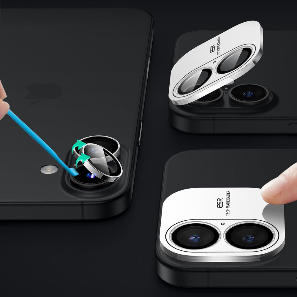 Folie de protectie Camera Spate ESR Armorite pentru Apple iPhone 17 / 16 Plus / 16, Sticla Securizata, Transparenta