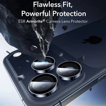 Folie de protectie Camera Spate ESR Armorite pentru Apple iPhone 17 Pro Max / 17 Pro / 16 Pro Max / 16 Pro, Sticla Securizata, Albastra