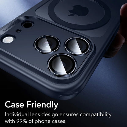 Folie de protectie Camera Spate ESR Armorite pentru Apple iPhone 17 Pro Max / 17 Pro / 16 Pro Max / 16 Pro, Sticla Securizata, Albastra