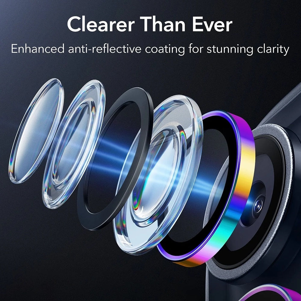 Folie de protectie Camera Spate ESR Armorite pentru Apple iPhone 17 Pro Max / 17 Pro / 16 Pro Max / 16 Pro, Sticla Securizata, Multicolor