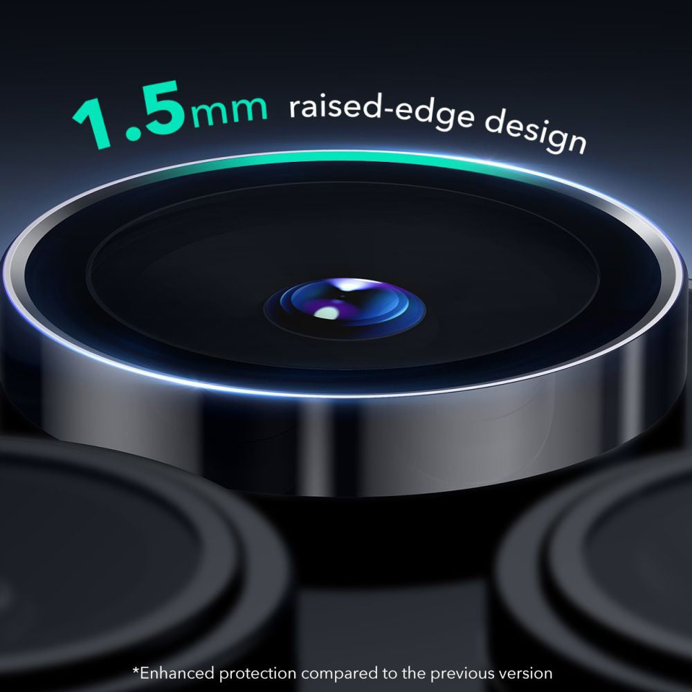 Folie de protectie Camera Spate ESR Armorite pentru Apple iPhone 17 Pro Max / 17 Pro / 16 Pro Max / 16 Pro, Sticla Securizata, Neagra