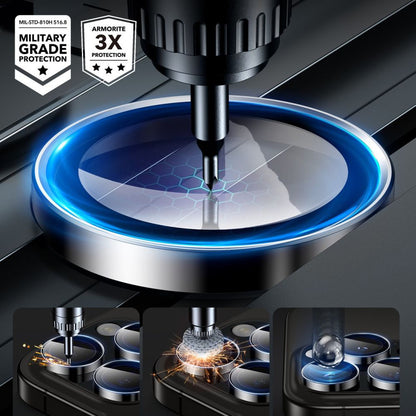 Folie de protectie Camera Spate ESR Armorite pentru Apple iPhone 17 Pro Max / 17 Pro / 16 Pro Max / 16 Pro, Sticla Securizata, Neagra