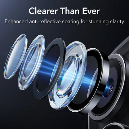 Folie de protectie Camera Spate ESR Armorite pentru Apple iPhone 17 Pro Max, Sticla Securizata, Set 2 bucati, Neagra