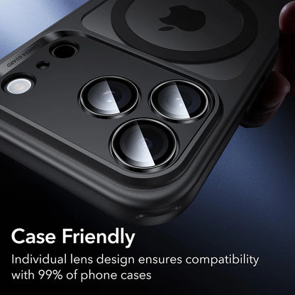 Folie de protectie Camera Spate ESR Armorite pentru Apple iPhone 17 Pro Max, Sticla Securizata, Set 2 bucati, Neagra