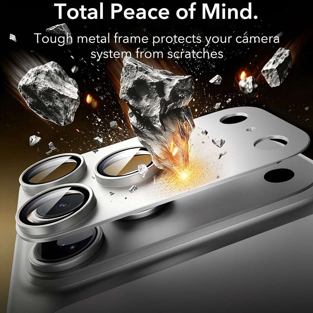 Folie de protectie Camera Spate ESR Armorite Pro pentru Apple iPhone 18 Pro, Sticla Securizata, Argintie