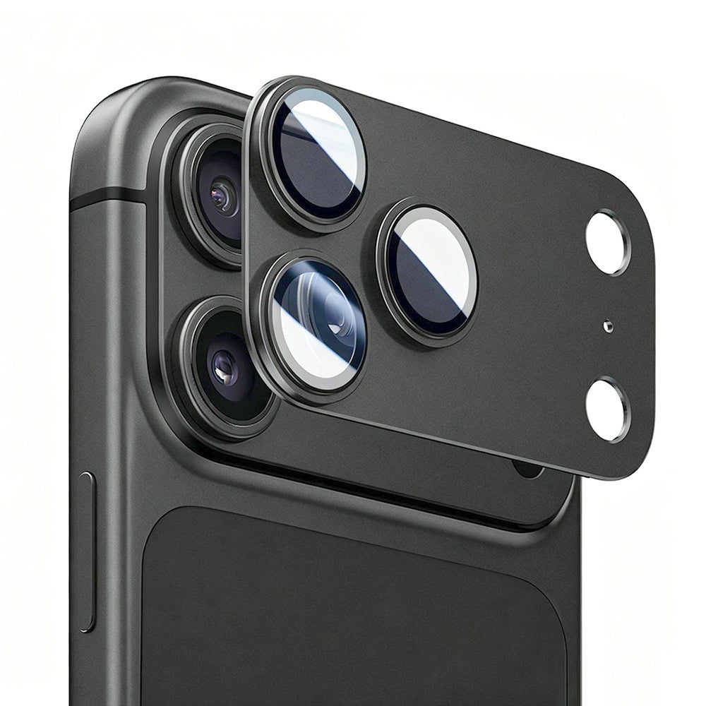 Folie de protectie Camera Spate Lito Crown Halo AR + AF pentru Apple iPhone 18 Pro Max, Sticla Securizata, Neagra