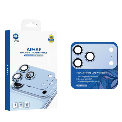 Folie de protectie Camera Spate Lito Crown Halo AR + AF pentru Apple iPhone 18 Pro, Sticla Securizata, Bleu