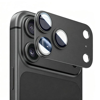 Folie de protectie Camera Spate Lito Crown Halo AR + AF pentru Apple iPhone 18 Pro, Sticla Securizata, Neagra