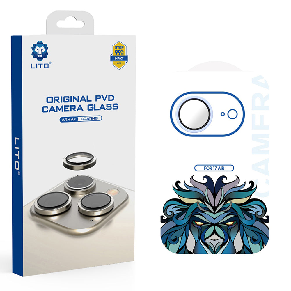 Folie de protectie Camera Spate Lito Titanium AR pentru Apple iPhone 17 Air, Sticla Securizata, Albastra