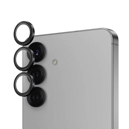 Folie de protectie Camera Spate PanzerGlass Hoops pentru Samsung Galaxy S25 S931, Sticla Securizata, Neagra