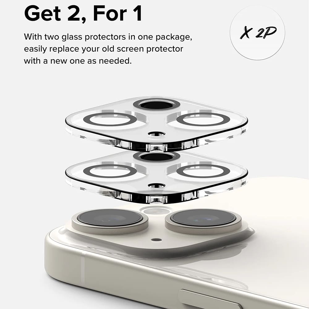 Folie de protectie Camera Spate Ringke pentru Apple iPhone 15 Plus / 15, Sticla Securizata, Set 2 bucati, Transparenta