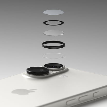 Folie de protectie Camera Spate Ringke pentru Apple iPhone 17, Sticla Securizata, Neagra