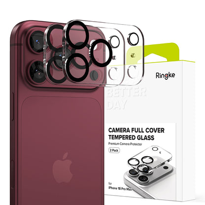 Folie de protectie Camera Spate Ringke pentru Apple iPhone 18 Pro, Sticla Securizata, Set 2 bucati, Transparenta