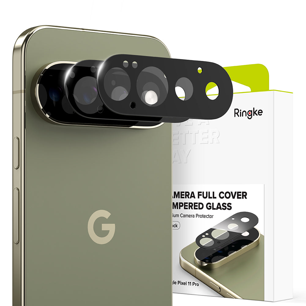Folie de protectie Camera Spate Ringke pentru Google Pixel 11 Pro, Sticla Securizata, Set 2 bucati, Neagra