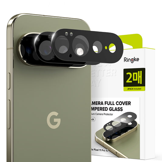 Folie de protectie Camera Spate Ringke pentru Google Pixel 11 Pro XL, Sticla Securizata, Set 2 bucati, Neagra