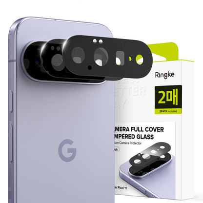 Folie de protectie Camera Spate Ringke pentru Google Pixel 11, Sticla Securizata, Set 2 bucati, Neagra