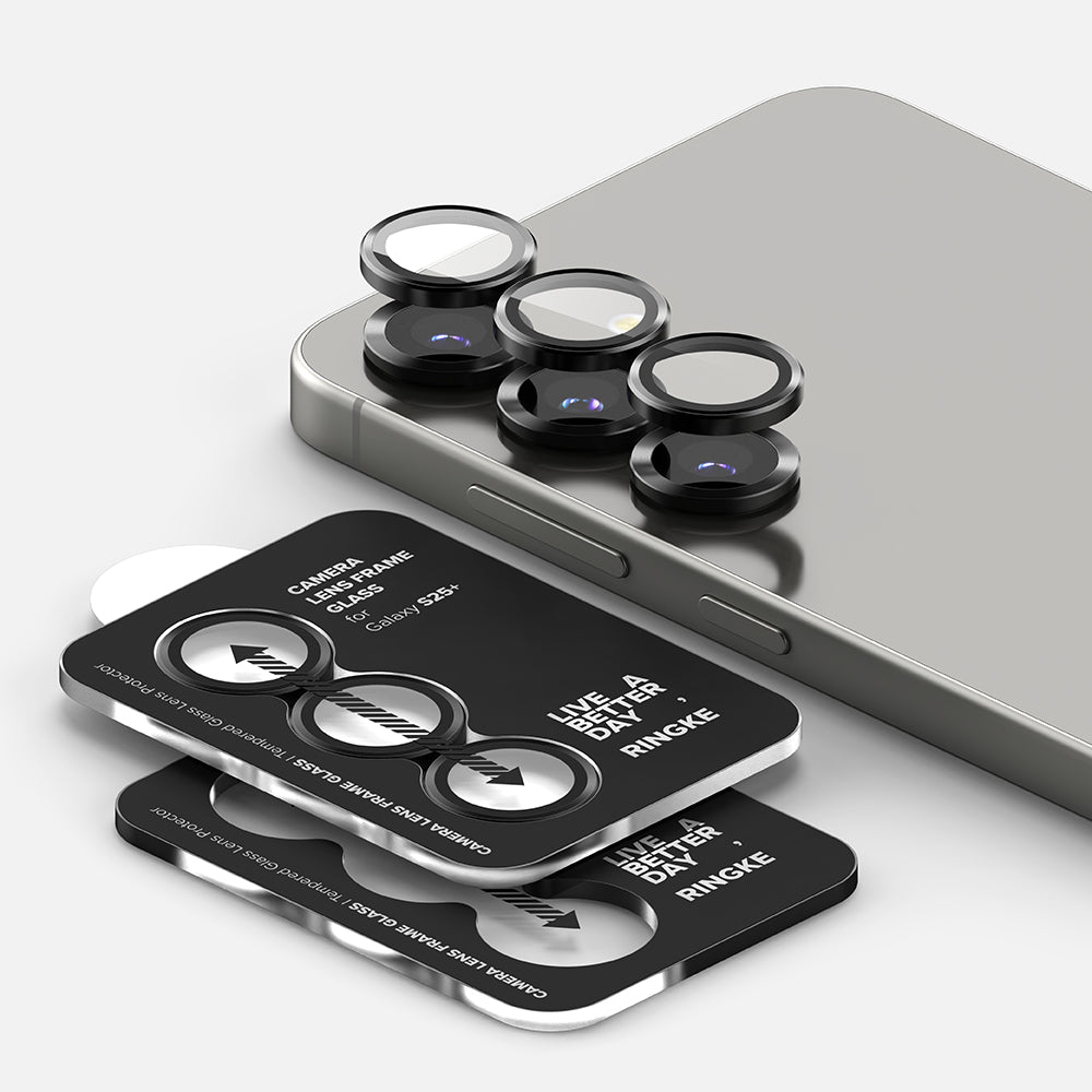 Folie de protectie Camera Spate Ringke pentru Samsung Galaxy S25 S931, Sticla Securizata, Neagra