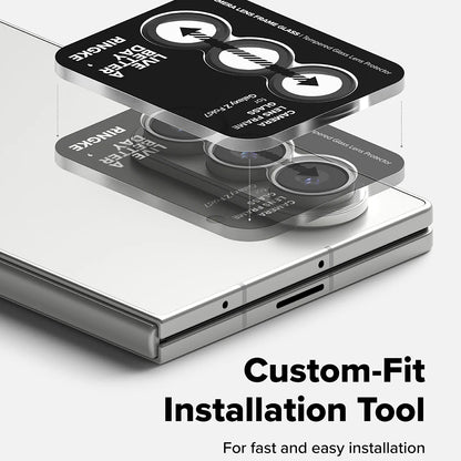 Folie de protectie Camera Spate Ringke pentru Samsung Galaxy Z Fold7 F966, Sticla Securizata, Set 2 bucati, Neagra