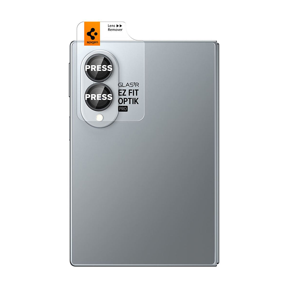 Folie de protectie Camera Spate Spigen GlastR EZ FIT Optik Pro HD pentru Samsung Galaxy Z Fold8 F971, Sticla Securizata, Set 2 bucati, Neagra AGL11944