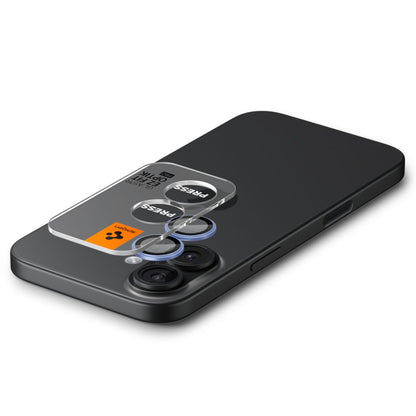 Folie de protectie Camera Spate Spigen GlastR EZ FIT Optik Pro pentru Apple iPhone 17 / 16 Plus / 16, Sticla Securizata, Set 2 bucati, Albastra