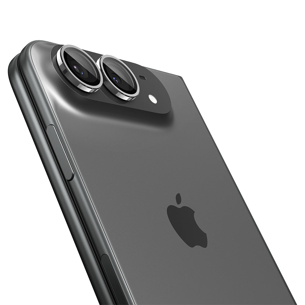 Folie de protectie Camera Spate Spigen GlastR EZ FIT Optik Pro pentru Apple iPhone Duo, Sticla Securizata, Set 2 bucati, Gri AGL12012