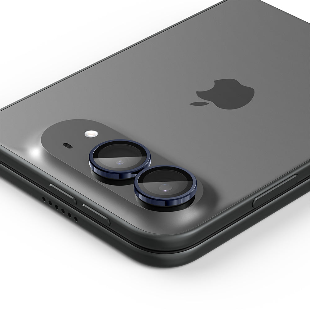 Folie de protectie Camera Spate Spigen GlastR EZ FIT Optik Pro pentru Apple iPhone Duo, Sticla Securizata, Set 2 bucati, Bleumarin AGL12011