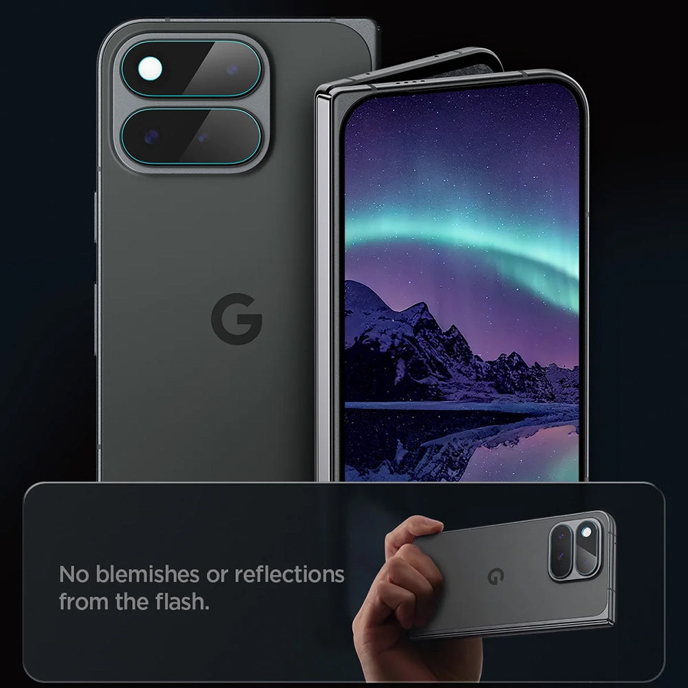 Folie de protectie Camera Spate Spigen GlastR EZ FIT Optik Pro pentru Google Pixel 11 Pro Fold, Sticla Securizata, Set 2 bucati, Transparenta AGL11491
