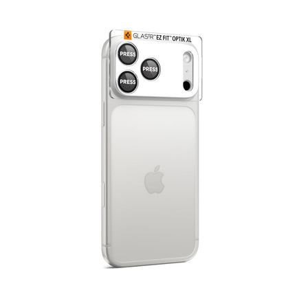 Folie de protectie Camera Spate Spigen GlastR EZ FIT Optik Pro XL pentru Apple iPhone 17 Pro Max, Sticla Securizata, Argintie AGL10652