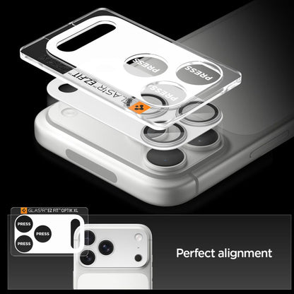 Folie de protectie Camera Spate Spigen GlastR EZ FIT Optik Pro XL pentru Apple iPhone 17 Pro Max, Sticla Securizata, Argintie AGL10652