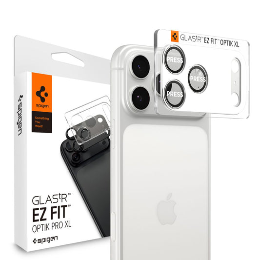 Folie de protectie Camera Spate Spigen GlastR EZ FIT Optik Pro XL pentru Apple iPhone 17 Pro, Sticla Securizata, Argintie