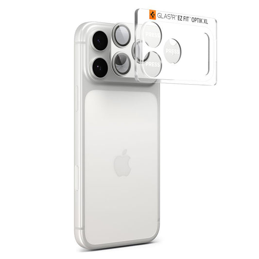 Folie de protectie Camera Spate Spigen GlastR EZ FIT Optik Pro XL pentru Apple iPhone 17 Pro, Sticla Securizata, Argintie