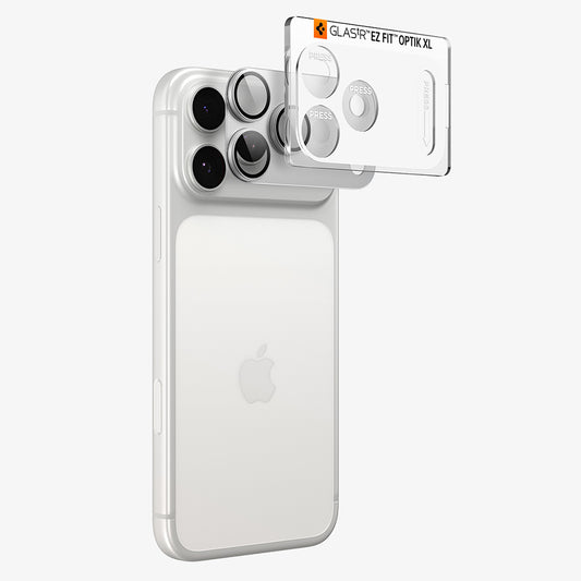Folie de protectie Camera Spate Spigen GlastR EZ FIT Optik Pro XL pentru Apple iPhone 18 Pro, Sticla Securizata, Argintie AGL12038