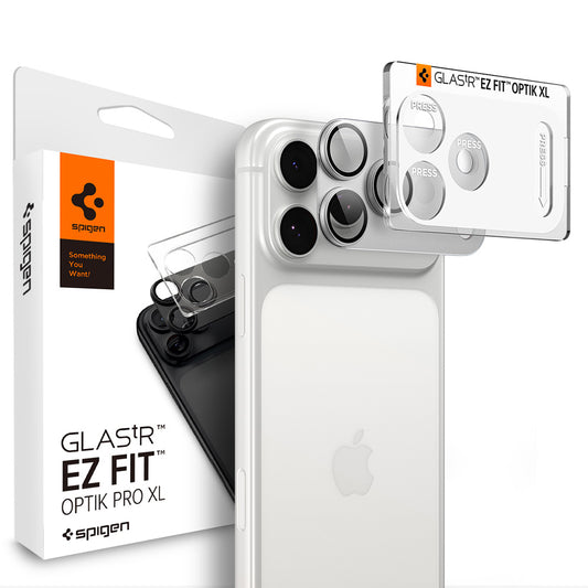 Folie de protectie Camera Spate Spigen GlastR EZ FIT Optik Pro XL pentru Apple iPhone 18 Pro, Sticla Securizata, Argintie AGL12038