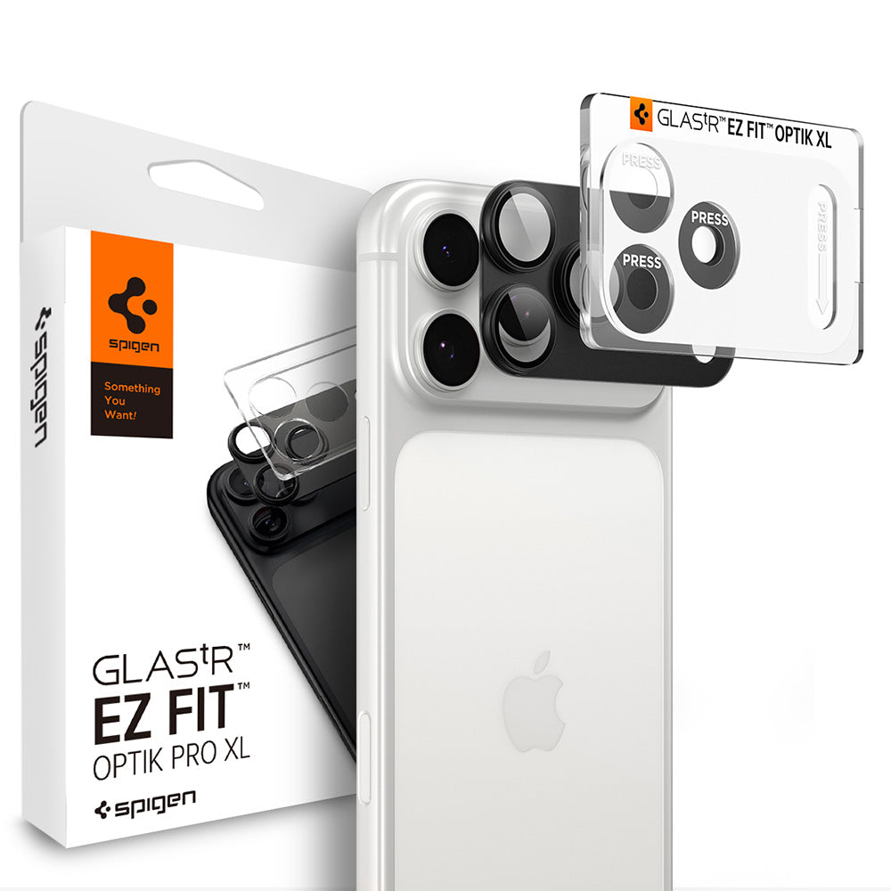 Folie de protectie Camera Spate Spigen GlastR EZ FIT Optik Pro XL pentru Apple iPhone 18 Pro, Sticla Securizata, Gri Inchis AGL12035
