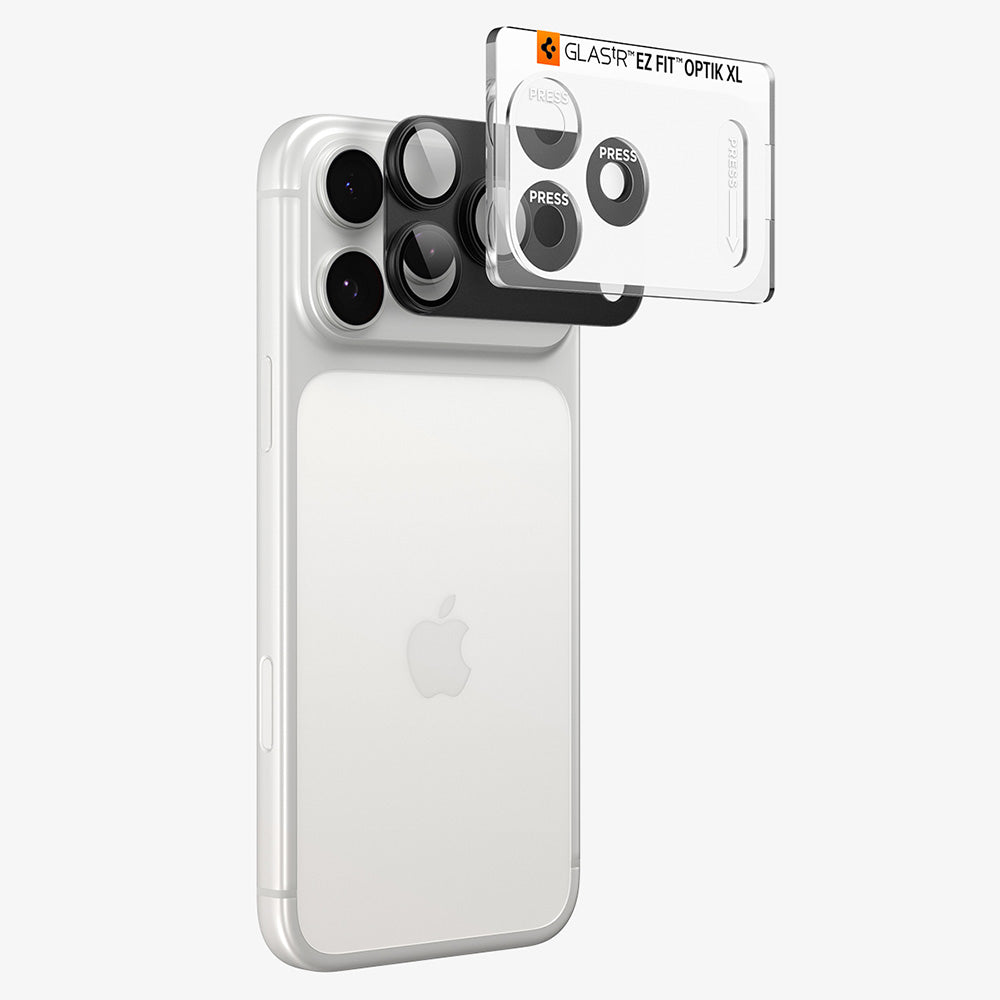 Folie de protectie Camera Spate Spigen GlastR EZ FIT Optik Pro XL pentru Apple iPhone 18 Pro, Sticla Securizata, Gri Inchis AGL12035