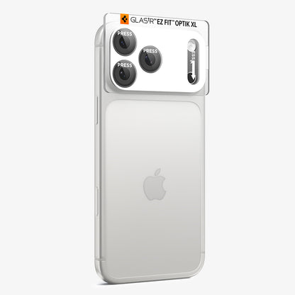 Folie de protectie Camera Spate Spigen GlastR EZ FIT Optik Pro XL pentru Apple iPhone 18 Pro, Sticla Securizata, Gri Inchis AGL12035