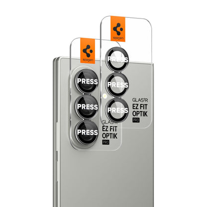 Folie de protectie Camera Spate Spigen GlastR EZ FIT Optik Pro HD pentru Samsung Galaxy Z Fold7 F966, Sticla Securizata, Set 2 bucati, Neagra AGL09581