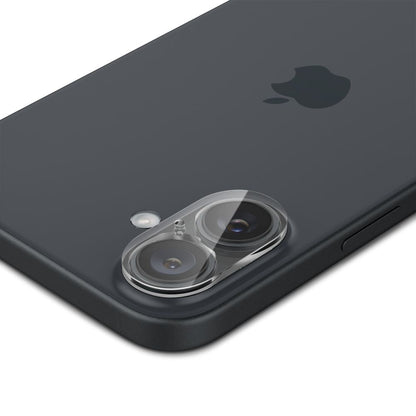Folie de protectie Camera Spate Spigen GlastR Optik pentru Apple iPhone 16 Plus / 16, Sticla Securizata, Set 2 bucati, Transparenta AGL07923