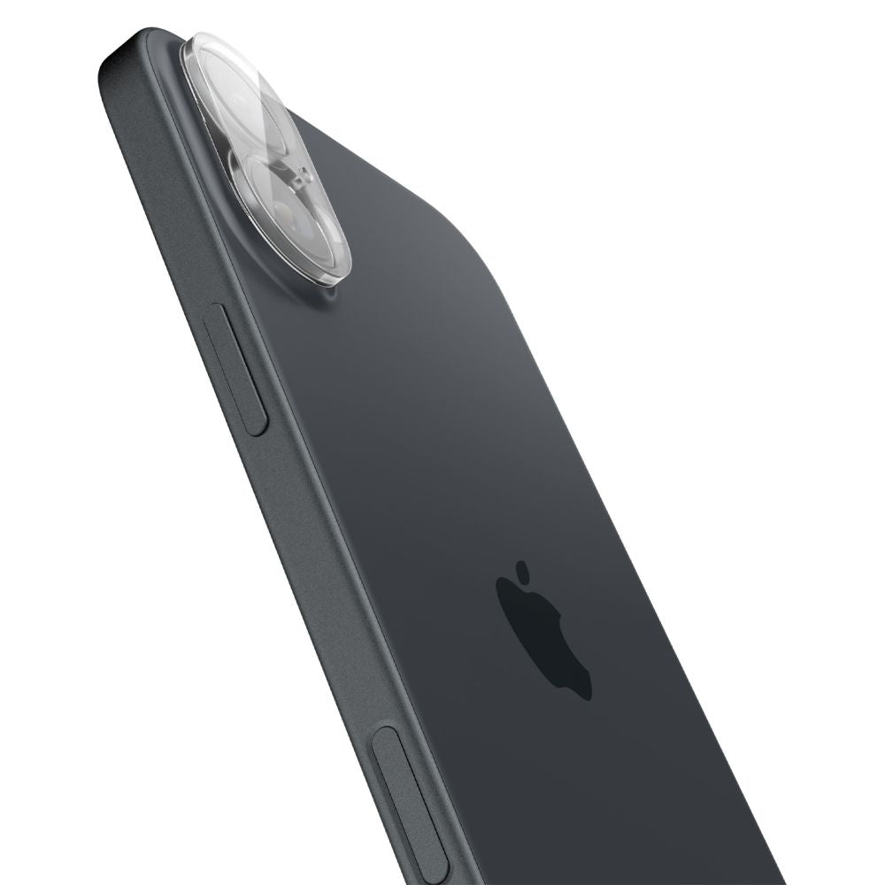 Folie de protectie Camera Spate Spigen GlastR Optik pentru Apple iPhone 16 Plus / 16, Sticla Securizata, Set 2 bucati, Transparenta AGL07923