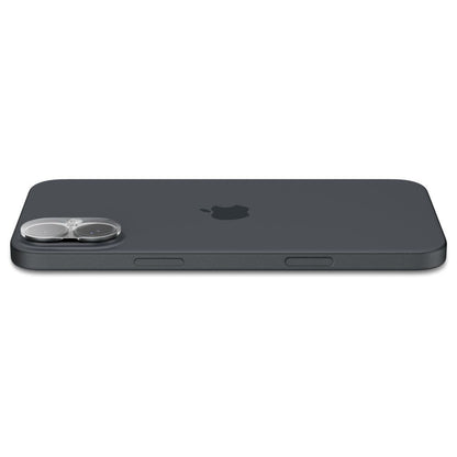 Folie de protectie Camera Spate Spigen GlastR Optik pentru Apple iPhone 16 Plus / 16, Sticla Securizata, Set 2 bucati, Transparenta AGL07923