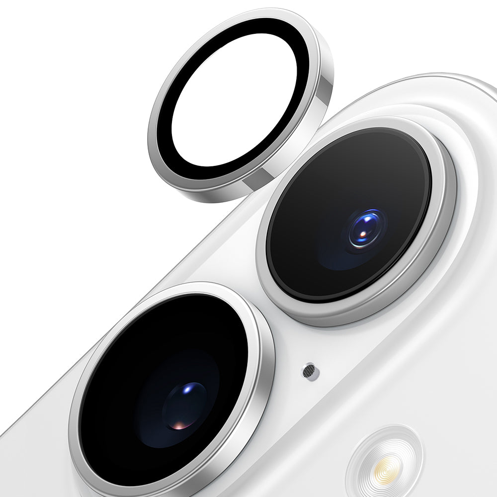 Folie de protectie Camera Spate Torras Lensguard pentru Apple iPhone 16 Plus / 16, Sticla Securizata, Gri Metalic