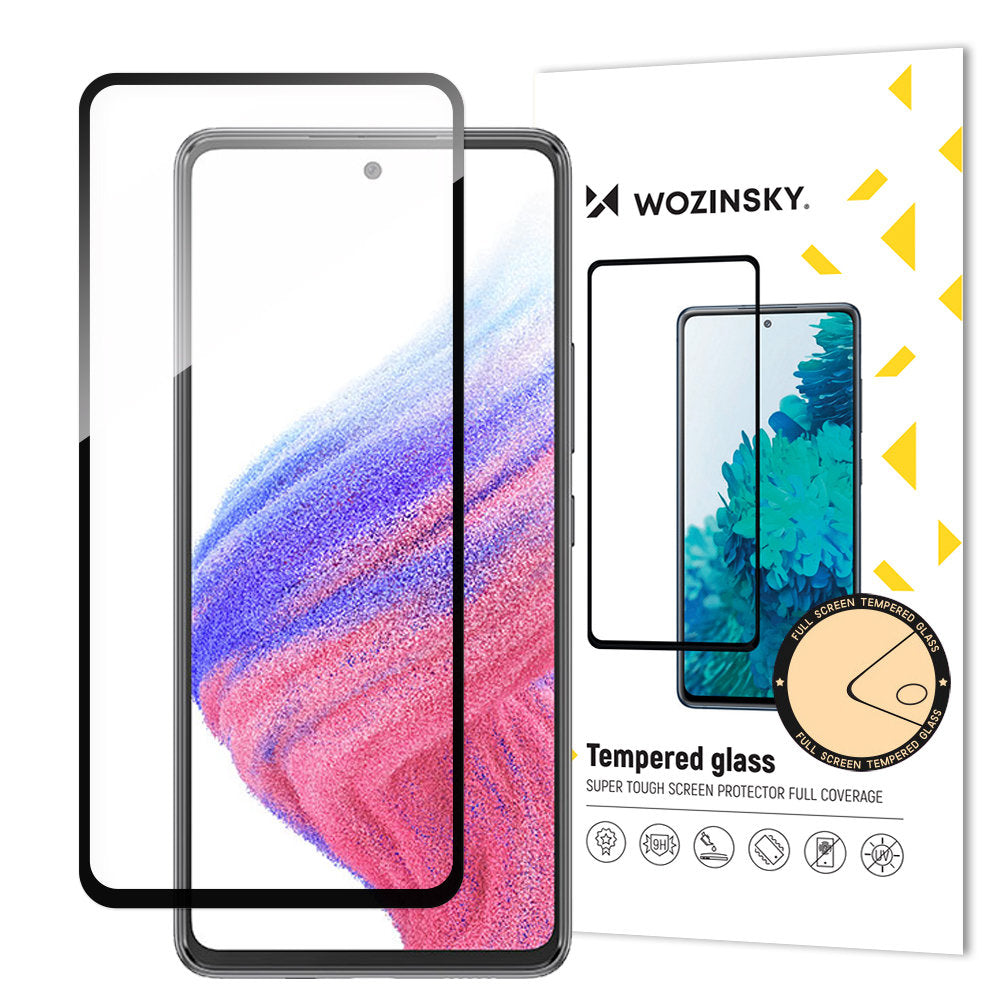 Folie de protectie Ecran WZK pentru Samsung Galaxy A54 A546, Sticla Securizata, Full Glue, Neagra