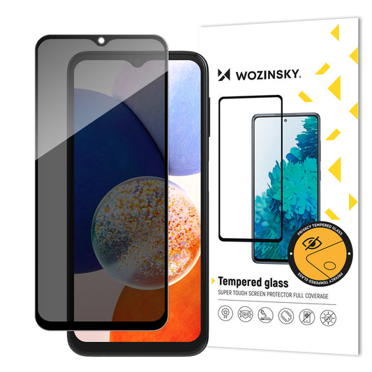 WZK AntiSpy Privacy Screen Protector dla Samsung Galaxy A14 A145 / A14 5G A146, szkło ochronne, pełne klejenie