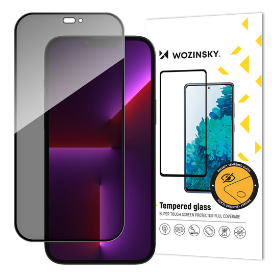 WZK AntiSpy Privacy Screen Protector do Apple iPhone 15 Pro Max, szkło ochronne, pełne klejenie