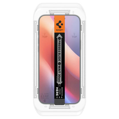 Folie de protectie Ecran Privacy Spigen EZ FIT pentru Apple iPhone 16 Pro Max, Sticla Securizata, Full Glue, 2.5D AGL07908