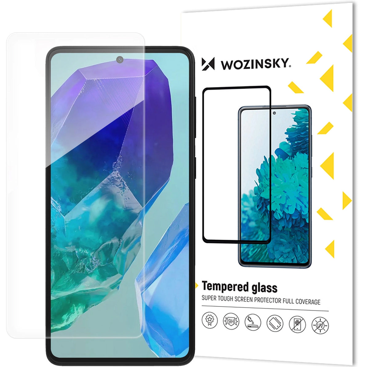 Folie de protectie Ecran WZK pentru Samsung Galaxy M55, Sticla Securizata, Full Glue